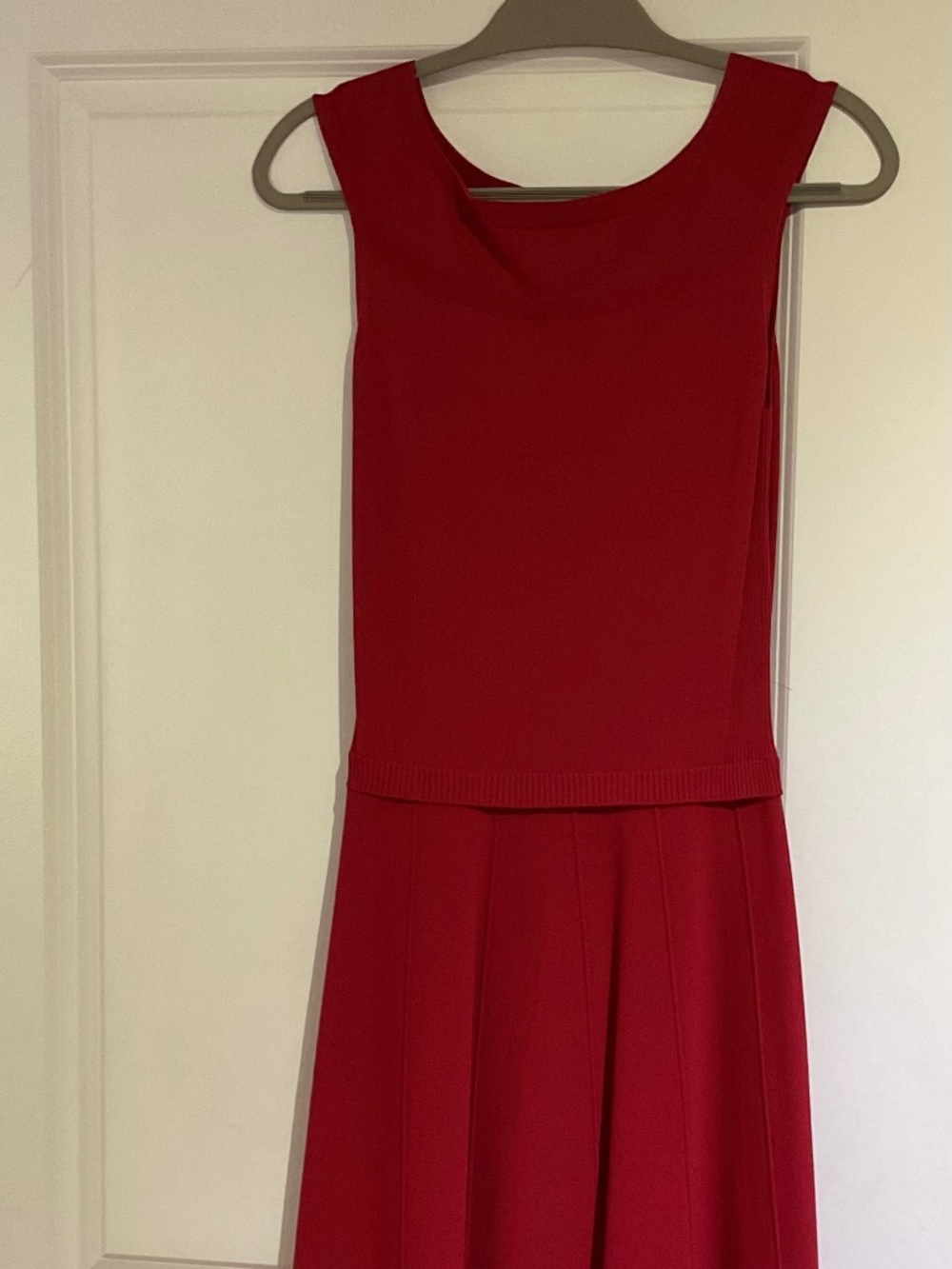 Red midi knit dress